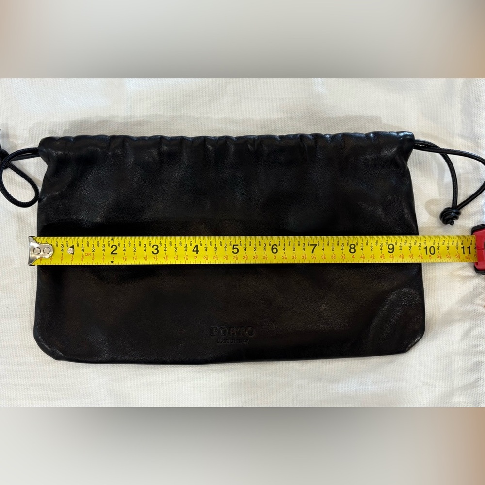 PORTO “The Mini” Italian Leather Clutch/wristlet bag– Nero (Black). Retail $220 - Picture 9 of 10